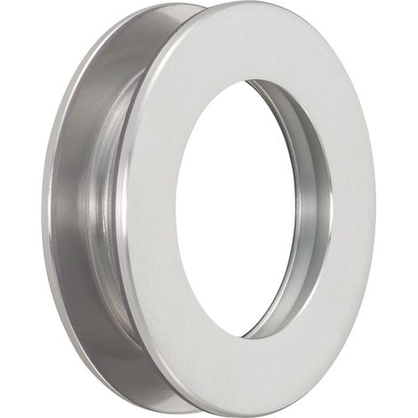 KWS Schiebetürmuschelpaar 5255 mit Griffloch, Ø65mm, Aluminium silber eloxiert (1/5)