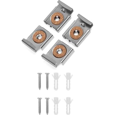 SHINING HOUSE 4 clips de espejo sin marco y accesorios para paredes de baño, clips de resorte de metal con tornillos y anclajes, 24 x 32 mm (1/5)