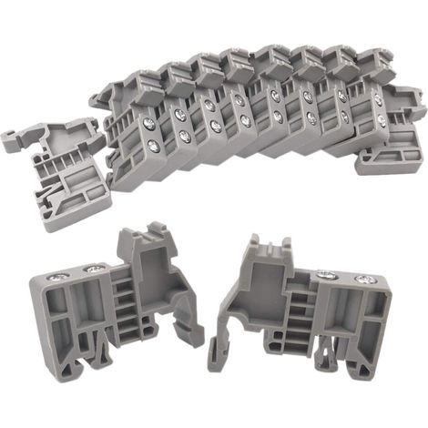 Borniers pour rail DIN E/Uk - supports d'extrémité gris (100 pièces par paquet) (1/5)