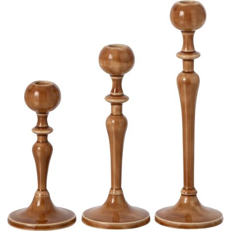 Lot de 3 Chandeliers en Métal "Eno" 27cm Ocre (1/2)