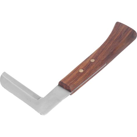 Couteau à sabots en acier en forme de L, manche ergonomique incurvé, outil de parage des sabots pour chevaux de ferme, lame unique pour gaucher (1/5)