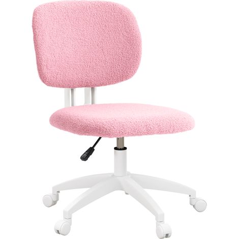 Chaise de bureau pivotante réglable en hauteur rose 48x53x80-90 cm