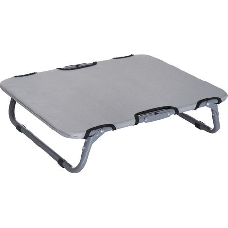 Lettino per cani pieghevole da esterno in acciaio e Oxford grigio 59 x 46 x 15 cm (1/4)