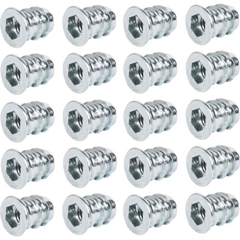 Cyclingcolors – Lot de 20 manchons à visser M8 x 13mm en acier – Bord de recouvrement – Vis allen 6 pans creux SW6 pour meubles en bois