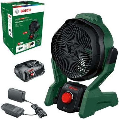Bosch - 18V AKU ventilatore, diametro 225 mm, 1x batteria 2,0 Ah Li-Ion, caricabatterie 06039E1001