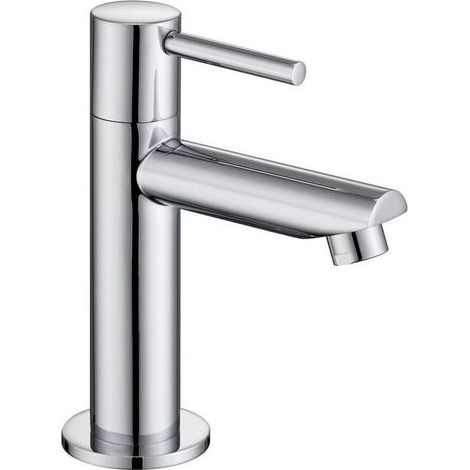 1 Robinet lavabo,eau froide,surface chromée,aérateur céramique,salle de bain garage (1/4)