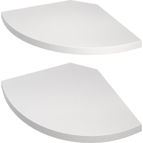 Étagère d'Angle Murale Lot de 2, Étagère Flottante Gain de Place, 20 x 20 x 1,2 cm, Blanc (1/5)