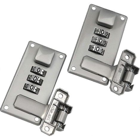 Deux cadenas à combinaison pour valise, valise ou boîte à outils avec boucle et 3 positions, finition nickel perlé (1/5)