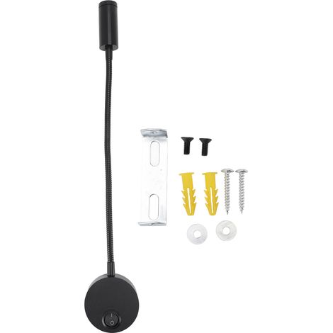 Lampe de lecture murale LED 3W 3000K, lampe de chevet moderne à col de cygne à 360 degrés pour chambre à coucher (1/5)