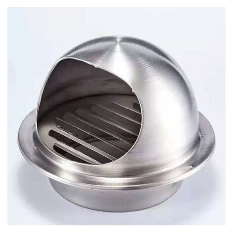 Grille aération inox 120 mm – Haute qualité avec moustiquaire – Protège façade et empêche l'entrée d'air froid – Pour ventilation extérieure (1/5)