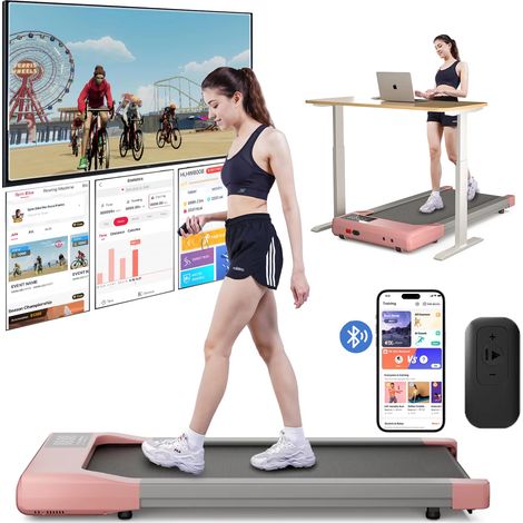 Tapis de course de marche 2,5 CV – Tapis roulant plat portable 1-4 km/h, antidérapant avec absorption des chocs, pour maison et bureau