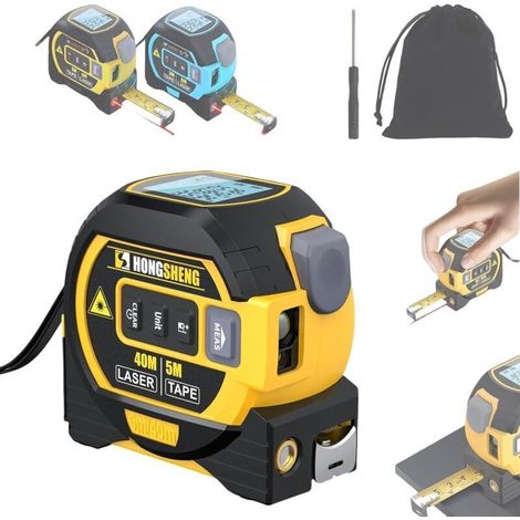 3-in-1 Laser Rangefinder - Range up to 40 m - With cross laser - Tape measure - Memory for 20 measurement values (1/5)