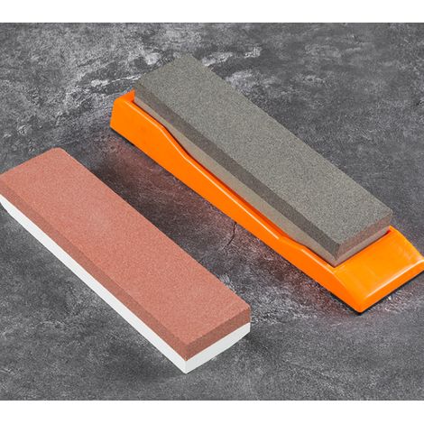 Pierre à affûter combinée carbure de silicium - SILVERLINE - Double face - Idéale pour établi