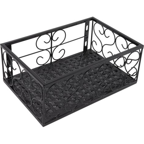 Balkon-Blumenständer aus verdicktem Eisen, dekoratives Terrassengeländerregal mit Halterungen für Fensterbänke, geeignet für 2,5 cm/1 Zoll Geländer (1/5)