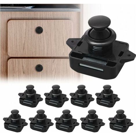10 Pack Keyless Push Buttons for Cabinet Locks, Locking Knobs Fit 15-18mm Thickness for Boats, Vans and Yachts YMYNY (1/4)