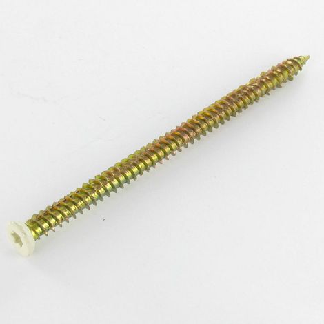 Vis Béton Tête fraisée RED 7.5X120 TORX T30 Bichromaté RAL1015 ivoire clair-1 pièce
