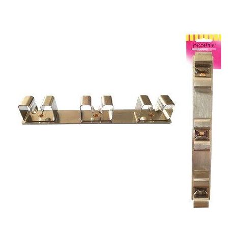 GANCIO PORTASCOPE PRONTY - INOX 3 POSTI- 6 pezzi