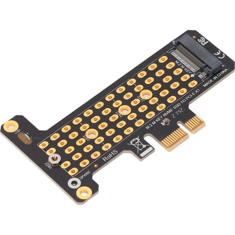 Carte d'extension NVMe M.2 vers PCIe x1, plaque d'adaptation pleine hauteur, adaptateur NVMe PCIe pour Windows, macOS et Linux (ordinateurs de bureau). (1/5)