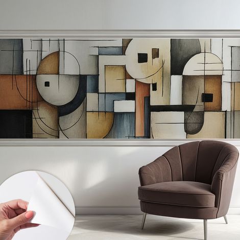 Carta da parati autoadesiva - fotomurale - decorazione parete - murale - adesivo da muro - Armonia geometrica 250x104 cm (1/5)
