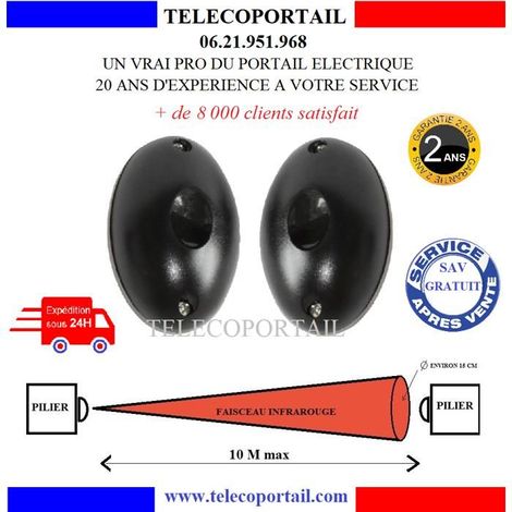 JEU DE PHOTOCELLULES INFRAROUGE UNIVERSELLES POUR MOTORISATION DE PORTE ET PORTAIL (1/3)