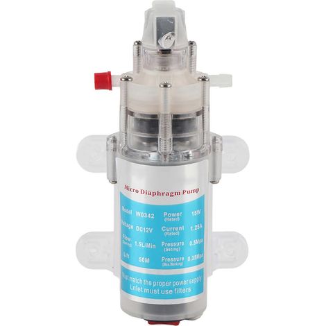 Pompe à eau silencieuse 12 V 15 W de qualité alimentaire, pompe à membrane miniature auto-amorçante à courant continu (1/5)
