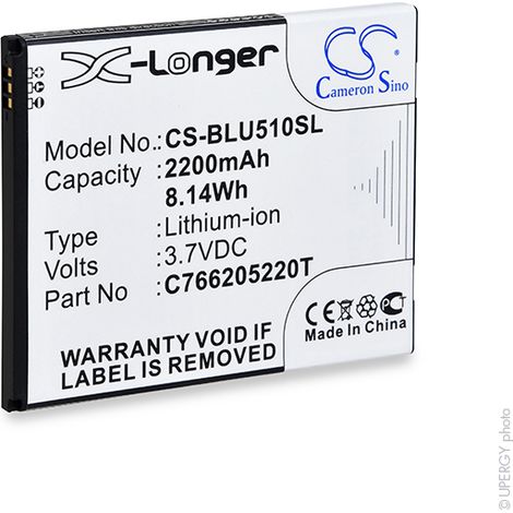 NX - Batterie téléphone, smartphone, GSM pour Blu 3.7V 2200mAh - C766205220T