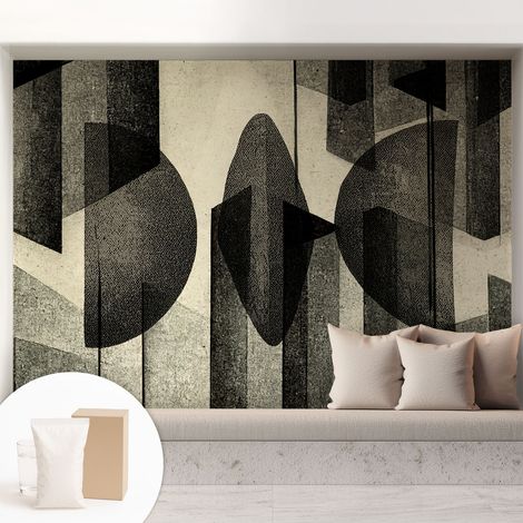 Papier peint intissé décoratif avec colle pour salon chambre et bureau Installation rapide Formes géométriques 208x146 cm (1/5)