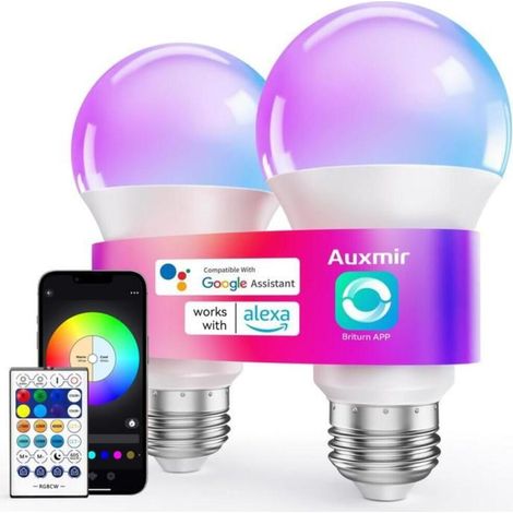 Ampoule Connectée WiFi, Ampoule LED Intelligente E27 Multicolore 2700K-6500K 10W 800LM (1/3)