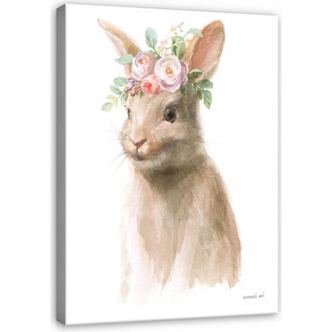 Peinture pour chambre d'enfant animaux lapin 60x40 (1/3)