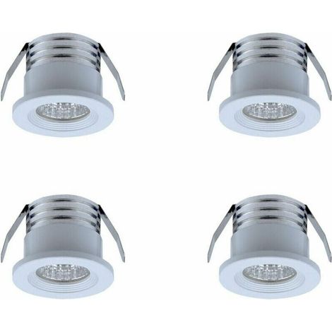 Lot de 4 mini spots LED encastrables, 3 W, blanc chaud