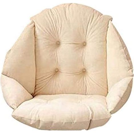 LAN Stuhlkissen mit Rückenlehne, Schalensitz, weichem Samt, elastisch, wasserdicht, für Rattan- und Strohstühle, Gartenstühle, 40 x 52 cm, Beige (1/5)