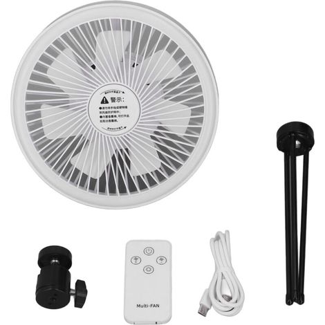 Ventilateur de Camping Portable USB avec Lumière LED, pour Tente et Activités Extérieures (1/5)