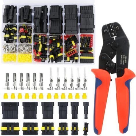 Connecteur étanche automobile/moto – Kit 709 pièces avec pince à sertir – 1 à 6 broches, IP67, PVC résistant (1/5)