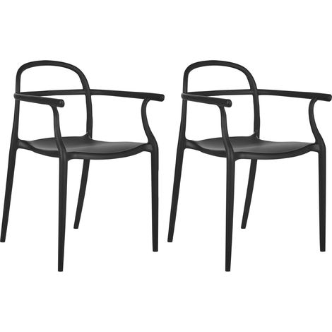 Gartenstuhl 2er Set VIDOR Schwarz