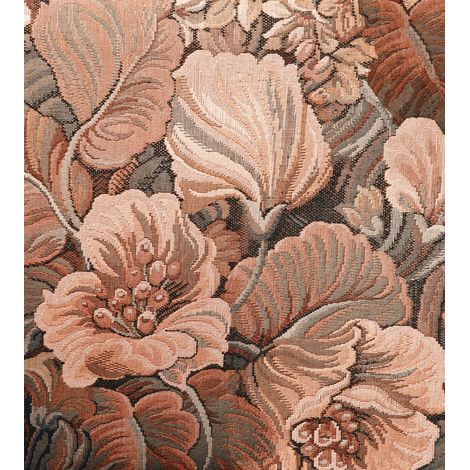 papier peint panoramique motif floral brodé marron terracotta - ESTAhome (1/5)