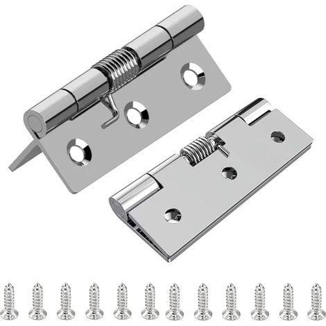 Set of 2 Spring Hinges, 304 Stainless Steel, Automatic Opening, Invisible Door, Cabinet (1/5)