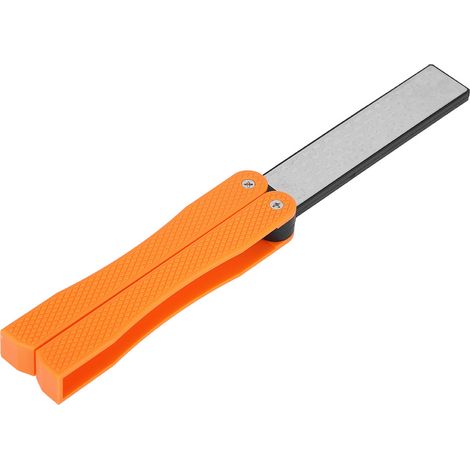 Tragbarer, faltbarer und rutschfester doppelseitiger Diamantmesserschärfer (orange) (1/5)