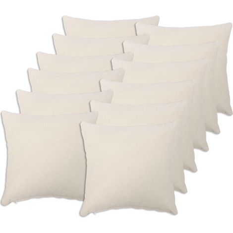 Housse de coussin 12 pcs HEERLEN Crème 50 x 50 cm Bouclé vidaXL