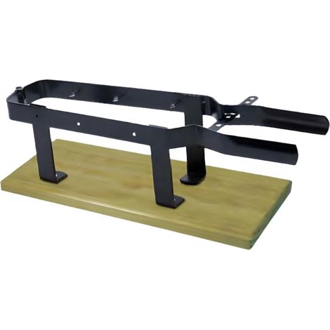 Support à jambon en acier inoxydable / bois coloris naturel / noir - Longueur 45 x Profondeur 18 x Hauteur 2 cm (1/4)