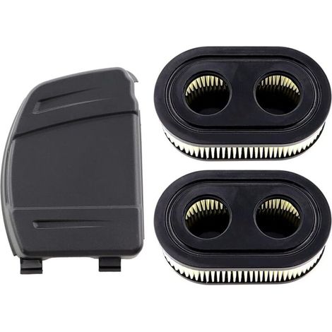 Lot de 2 filtres à air avec bouchon pour moteurs Briggs & Stratton 550E, 575EX, 575IS, 625EXI, 650EXI, 675EXI et 675IS. Remplace les références 594106, 798339, 798452, 593260, 093000ER et 09P0000ER.