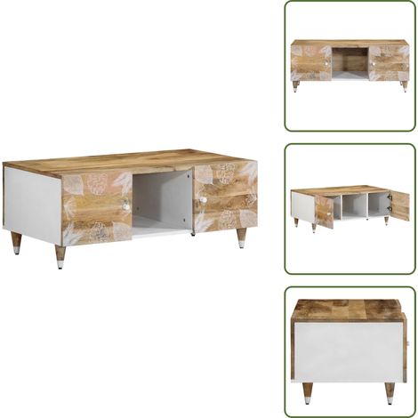 vidaXL Table basse 100x54x40 cm bois de manguier massif (1/5)