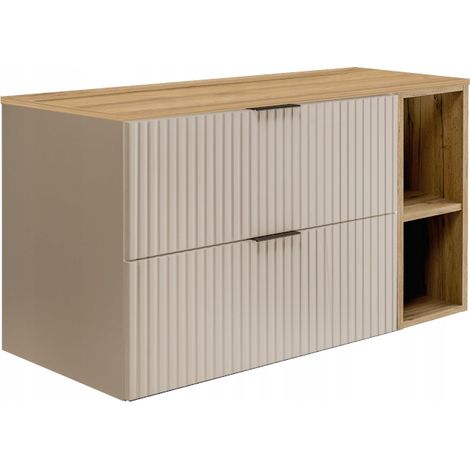 Hängende Waschtischunterschrank - 100 cm - Farbe Kashmir - Modernes Design - Soft close
