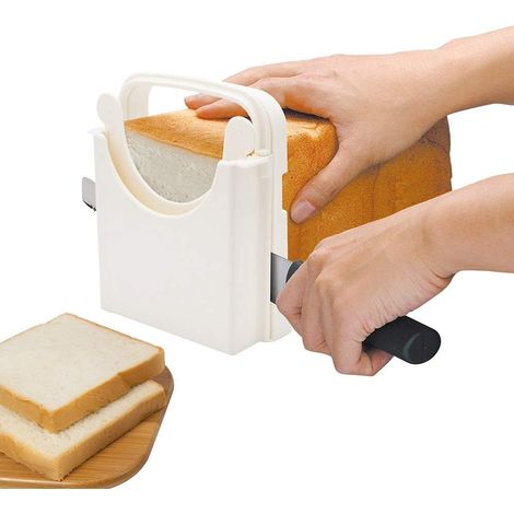 pezzi Affettatrice per pane, Affettatrice per toast regolabile, Tagliapasta pieghevole e personalizzabile con tagliere per pane fatto in casa e strumenti per torte fino a 5 spessori Bagel/Sandwich/To (1/5)