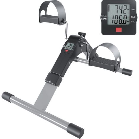 Pedaliera Riabilitazione Mini Cyclette Dispositivo Pieghevole Per Anziani Bike Bicicletta Pedali Antiscivolo Schermo Display LCD Ginnastica Passiva Esercizio Fitness Gambe Braccia Da Tavolo Scrivania
