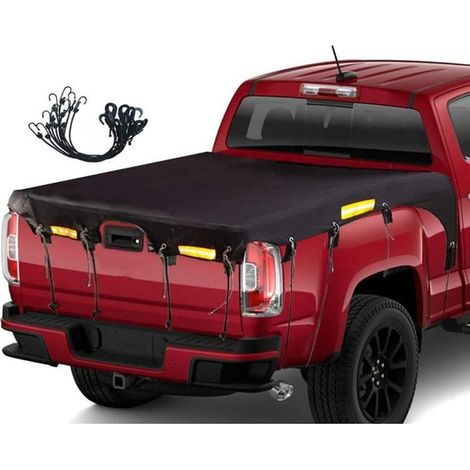 Couverture de lit de Camionnette pour Isuzu D-Max 2002-2025,Bâche de Caisse de Camion avec Sangles élastiques Couverture de bâche de lit de Camion Intempéries,B L199w185 (1/5)