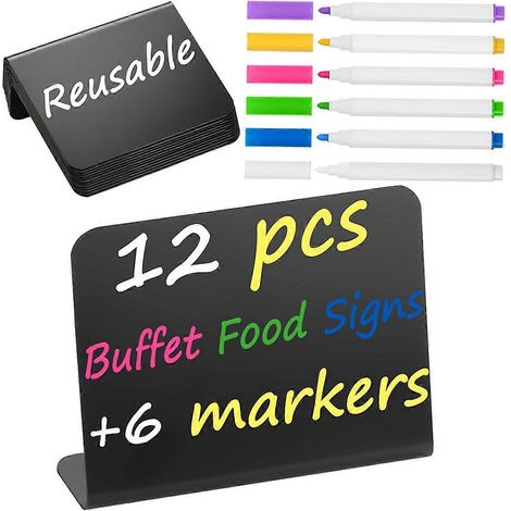 Set mit 12 kleinen Lebensmitteletiketten (10 x 7,5 cm) für Partys, Buffets, Geburtstage, Hochzeiten und andere Veranstaltungen. (1/5)