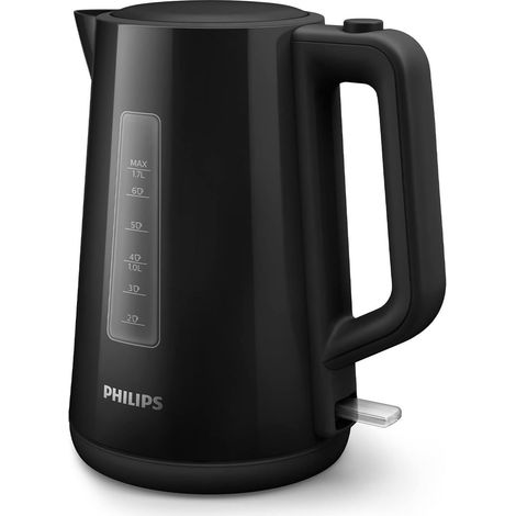 Philips – Bouilloire électrique noire 1,7 L 2200 W – Résistance plate en inox pour chauffage rapide – Couvercle articulé et arrêt automatique (1/5)