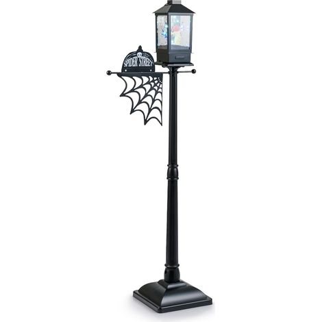 COSTWAY Palo della Lampada di Halloween Alto 155 cm, Decorazione per Halloween con Luci LED a 6 Colori, Musica ed Effetti Neve Nera, Zucca Fantasma e Ragnatela, per Cortile, Festa, Giardino, Prato (1/5)