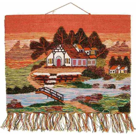 Tapiz de yute tejido decorativo 100x80cm (1/3)