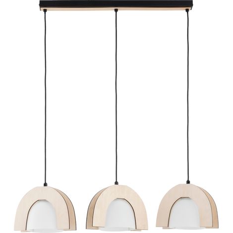 Suspension scandinave bois noir arc 3xE27 Ferio Alfa (1/2)